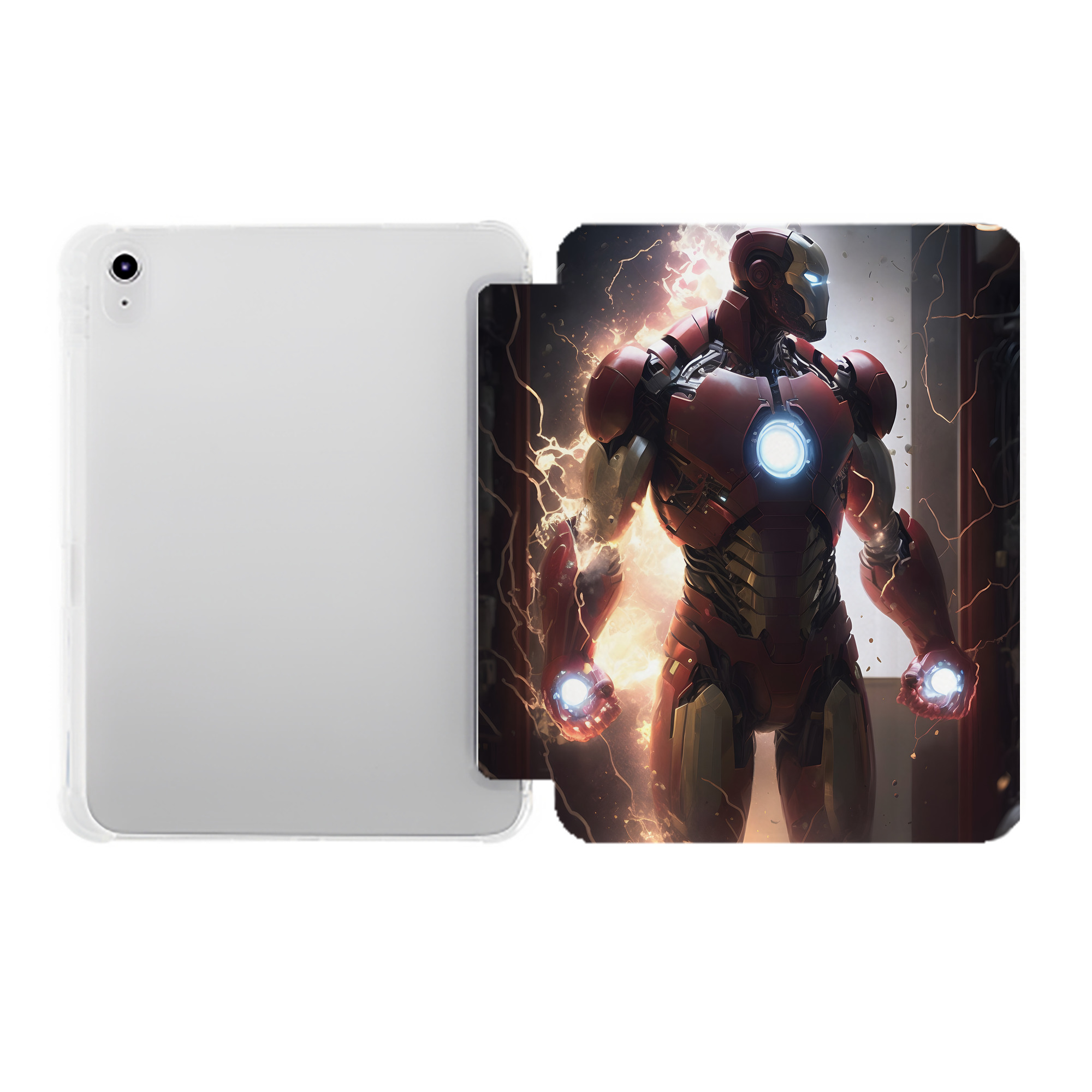 （画像用） アベンジャーズ The Avengers IPad ケース ペン収納付き 三つ折りスタンド PUレザー×シリコン 対応機種9.5/10.5/10.9インチ